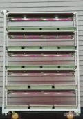 Dedykowane oświetlenie LED do upraw roślin na półkach wózka duńskiego. Oświetlenie umożliwia uprawę roślin (siewki, rozsada,...