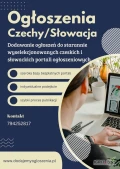 Ogłoszenia Czechy Słowacja/ Publikacja ogłoszeńCzy chcesz dotrzeć do nowych klientów w Czechach i na Słowacji? Oferujemy kompleksową...
