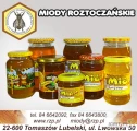 Do sprzedania  w hurcie ( min 288 sztuki )miody pszczele  pakowane w słoje 815 ml waga miodu 1000 g możliwość pakowania w słoje 900 ml....
