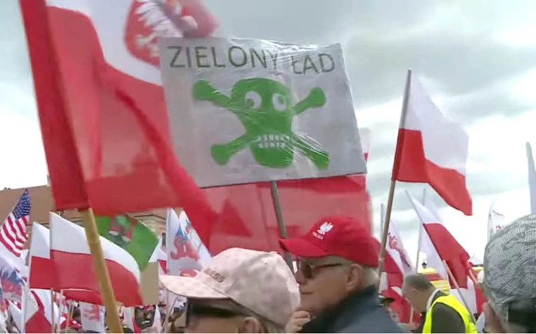 Precz z Zielonym Ładem - Protest dwóch Solidarności w Warszawie