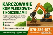 Wycinka drzew ,karczowanie sadów i samosiejek od 1 ha tel 576-286-197.Cale mazowickie ,łódzkie ,śląskie od większych areałów cala...