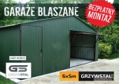 Garaż Blaszany 6x5m - ZIELONY - Garaże Blaszane - Wiatka  - GRZYWSTAL
