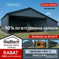 Duża Wiata/Hala Garaż Blaszany | Montaż | Profil | Magazyn – Maj-Blach
