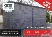 Garaż Blaszany GRAFIT - JEDNOSPADOWY - Schowek|Magazyn - GRZYWSTAL
