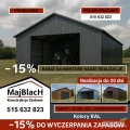 Garaż Blaszany Dwuspadowy | Grafit | Hala |Wiata - Producent Maj-Blach
