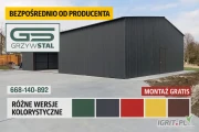 Garaż Blaszany /Wiata Blaszana / Magazyn /Zadaszenie/ Hala – GRZYWSTAL
