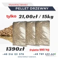 Wysokiej jakości Pellet Drzewny - Paleta 990 KG - 66 Worków x 15Kg
