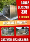 Garaż blaszany 3x5 II gatunek jednospadowy dostawa + montaż.