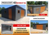 Jednospadowy GRAFITOWY GARAŻ BLASZANY- Brama + Okna + Drzwi – ROMSTAL*