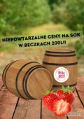 SOK TRUSKAWKOWY 100% NFC – BECZKA 200 L