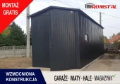 WYSOKI GARAŻ BLASZANY - Magazyn na sprzęt - Wiata - Hala – ROMSTAL*