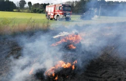 Pożar zboża było widać z oddali