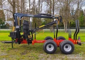Przyczepa leśna Forester FT-9 z żurawiem FC-67L i chwytakiem FG-20